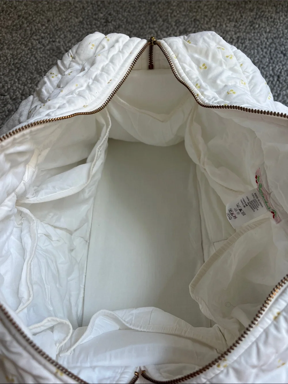 Bonpoint Quilted White Diaper Bag